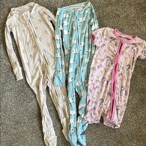 Set of Three Baby Zip-Up Bamboo Pajamas 😴